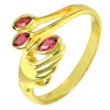 Natural Red Ruby 18K Solid Gold Jewelry Ring Size 6.5