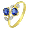 1.33 Ct. Natural Gemstone Blue Sapphire and White Diamond 18K Solid Gold Ring