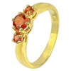 Natural Gemstone Orange Songea Sapphire 18K Solid Gold Ring Jewelry Size 7