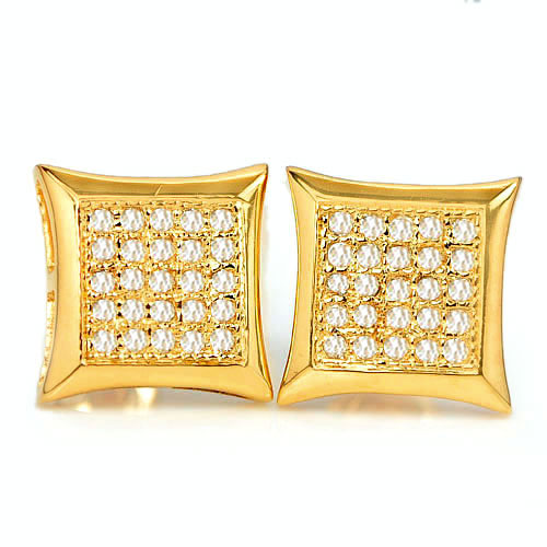 1.77 G. Natural Loose Diamond 10K Solid Gold Earring