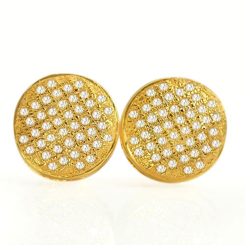 1.63 G. Natural Loose Diamond 10K Solid Gold Earring