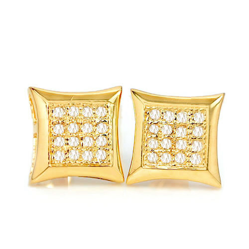 1.44 G. Natural Loose Diamond 10K Solid Gold Earring