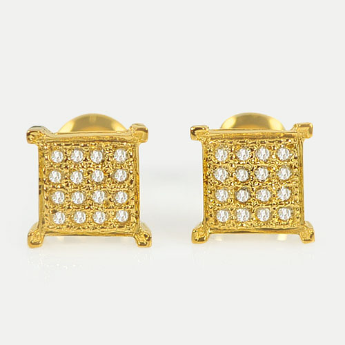 0.97 G. Natural Loose Diamond 10K Solid Gold Earring