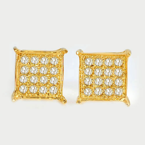 0.97 G. Natural Loose Diamond 10K Solid Gold Earring