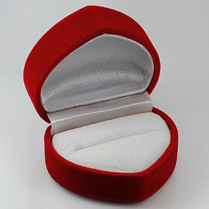 Jewelry Velvet Red Heart Ring or Earring Box