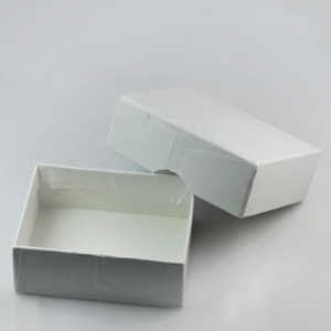 Jewelry White Cardboard Box Baguette Size 1.8 x 2.2 x 0.8 Inch