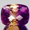 41.34 Ct. Clean Hydrothermal Bi Color Ametrine Cushion Checkerboard Unheated