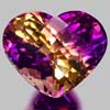 27.88 Ct. Clean Hydrothermal Bi Color Ametrine Heart Checkerboard Unheated