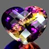 Heart Checkerboard 40.48 Ct. Clean Hydrothermal Bi Color Ametrine Unheated