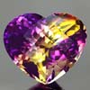 40.40 Ct. Resplendent Hydrothermal Bi Color Ametrine Heart Checkerboard