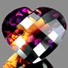 52.92 Ct. Clean Hydrothermal Bi Color Ametrine Heart Checkerboard Unheated