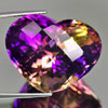 Unheated 40.50 Ct. Clean Hydrothermal Bi Color Ametrine Heart  Checkerboard