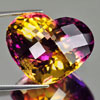 Unheated 38.15 Ct. Clean Hydrothermal Bi Color Ametrine Heart  Checkerboard