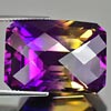 Unheated 30.39 Ct. Clean Hydrothermal Bi Color Ametrine Octagon Checkerboard