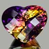 41.29 Ct. Clean Hydrothermal Bi Color Ametrine Heart Checkerboard Bolivia