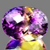 42.52 Ct. Clean Hydrothermal Bi Color Ametrine Oval Checkerboard Unheated