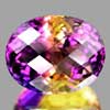 38.49 Ct. Clean Hydrothermal Bi Color Ametrine Oval Checkerboard Unheated
