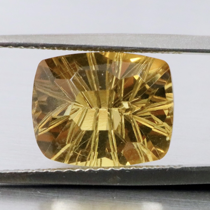 Natural Yellow Lemon Quartz 4.98 Ct. Oval Concave Cut 11.6 x 9.3 Mm Gemstone