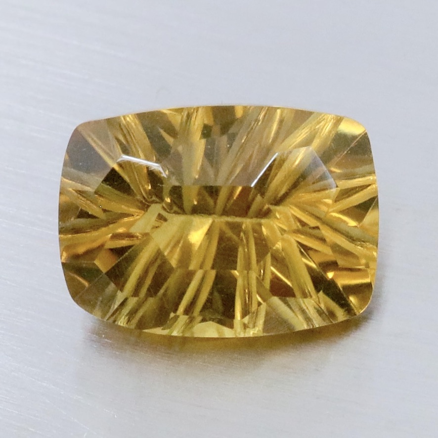 Natural Yellow Lemon Quartz 3.97 Ct. Oval Concave Cut 11.7 x 8.6 Mm Gemstone