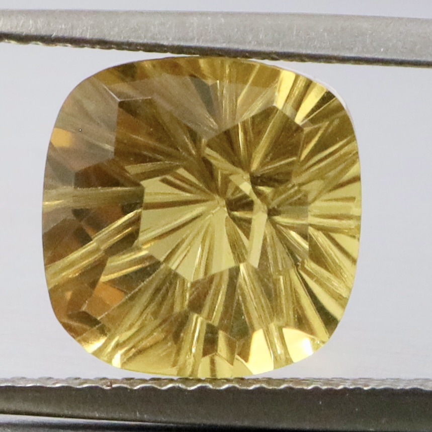 Natural Yellow Lemon Quartz 4.55 Ct. Oval Concave Cut 9.8 x 9.8 Mm Gemstone