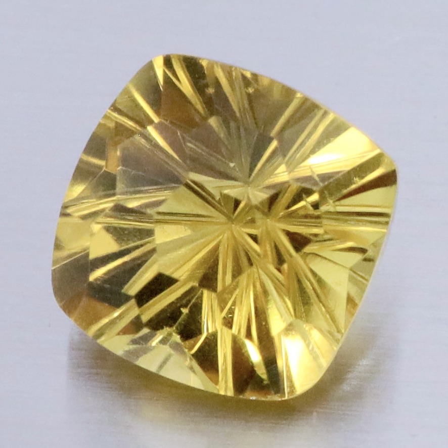 Natural Yellow Lemon Quartz 4.43 Ct. Oval Concave Cut 10 x 10 Mm Gemstone