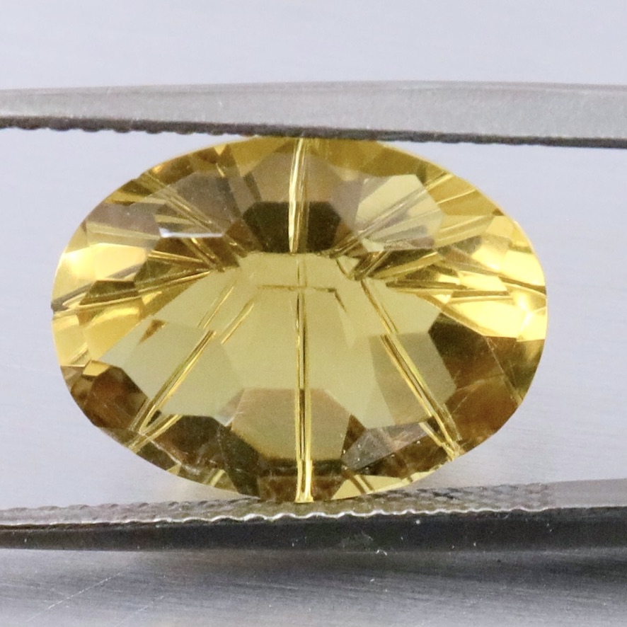Natural Yellow Lemon Quartz 5.50 Ct. Oval Concave Cut 13.8 x 10.5 Mm Gemstone
