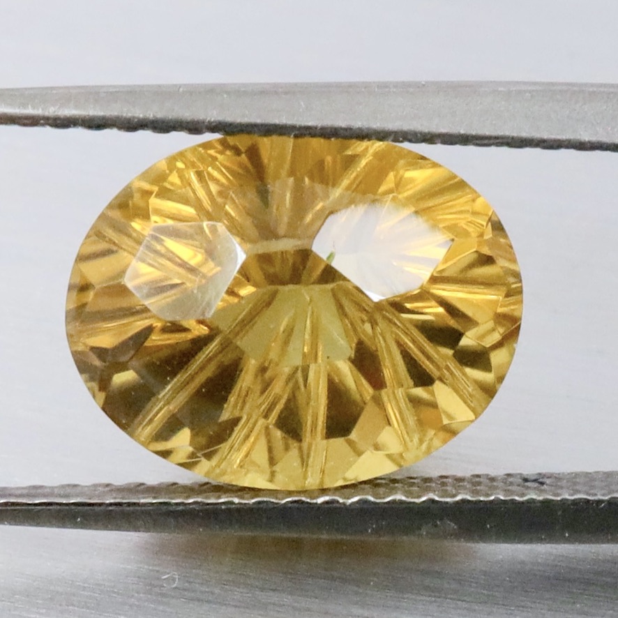 Natural Yellow Lemon Quartz 4.50 Ct. Oval Concave Cut 11.7 x 9.3 Mm Gemstone