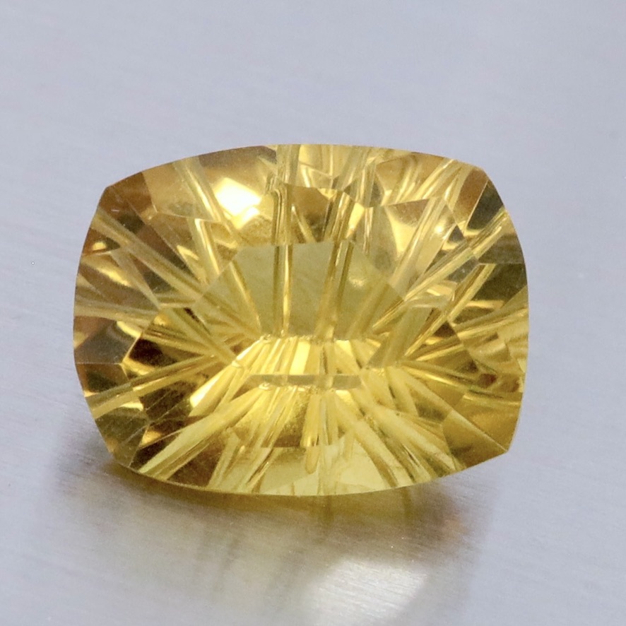 Natural Yellow Lemon Quartz 3.22 Ct. Oval Concave Cut 10.5 x 8.2 Mm Gemstone