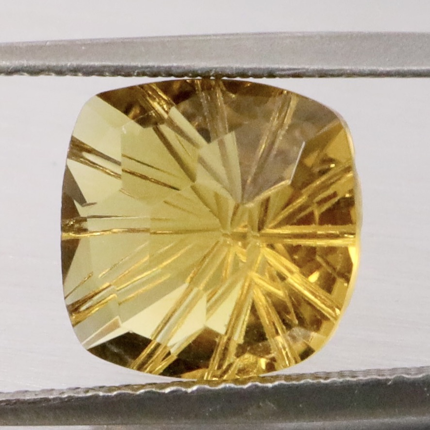 Natural Yellow Lemon Quartz 3.88 Ct. Oval Concave Cut 9.9 x 9.9 Mm Gemstone