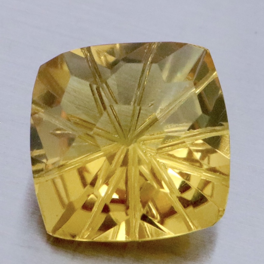 Natural Yellow Lemon Quartz 3.31 Ct. Oval Concave Cut 9.8 x 9.8 Mm Gemstone