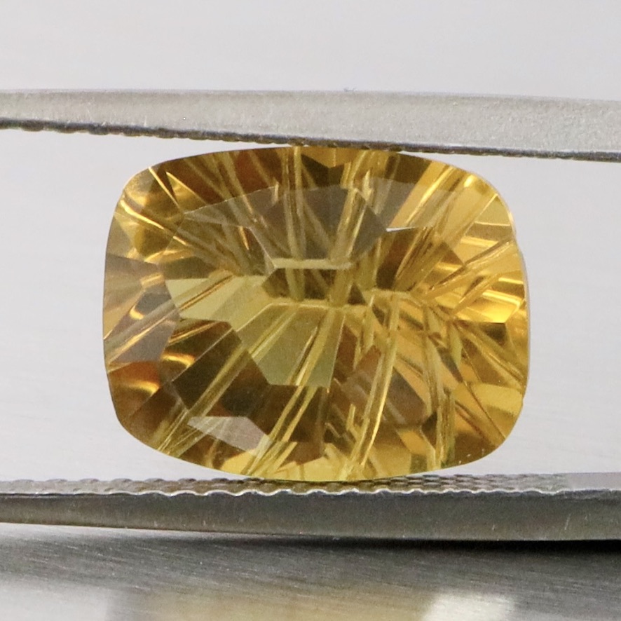 Natural Yellow Lemon Quartz 4.01 Ct. Oval Concave Cut 11.2 x 8.9 Mm Gemstone