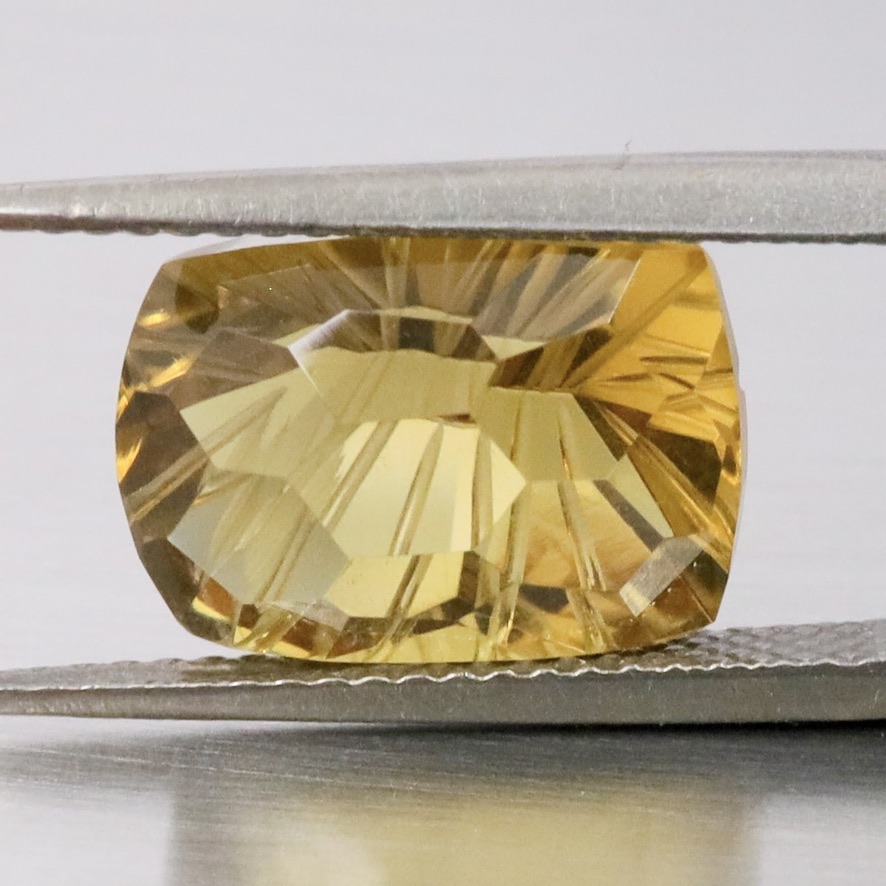 Natural Yellow Lemon Quartz 5.33 Ct. Oval Concave Cut 12.5 x 8.8 Mm Gemstone