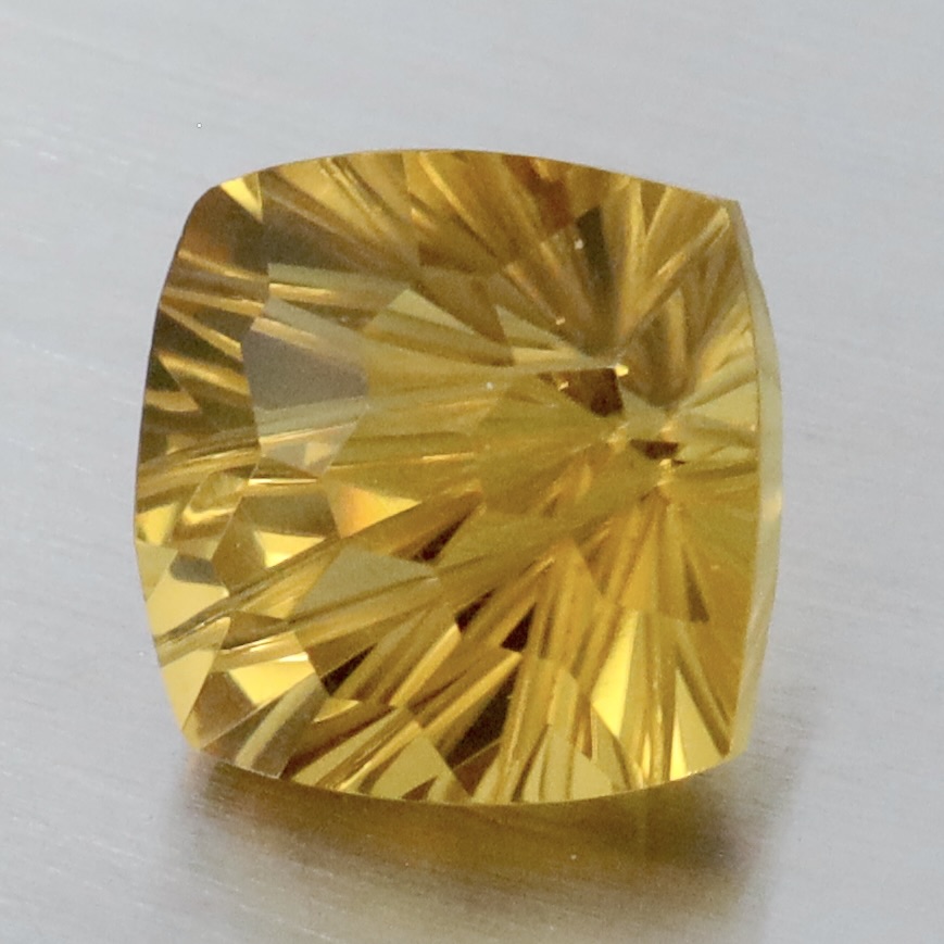 Natural Yellow Lemon Quartz 6.27 Ct. Oval Concave Cut 10.7 x 10.7 Mm Gemstone