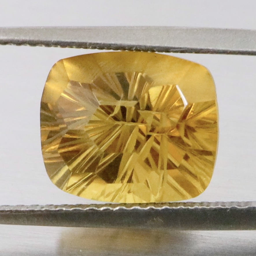 Natural Yellow Lemon Quartz 4.43 Ct. Oval Concave Cut 10.5 x 8.8 Mm Gemstone