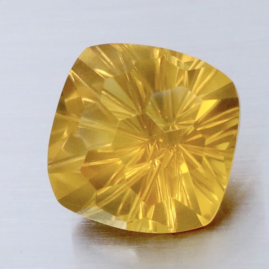 Natural Yellow Lemon Quartz 6.62 Ct. Oval Concave Cut 11.7 x 11.7 Mm Gemstone