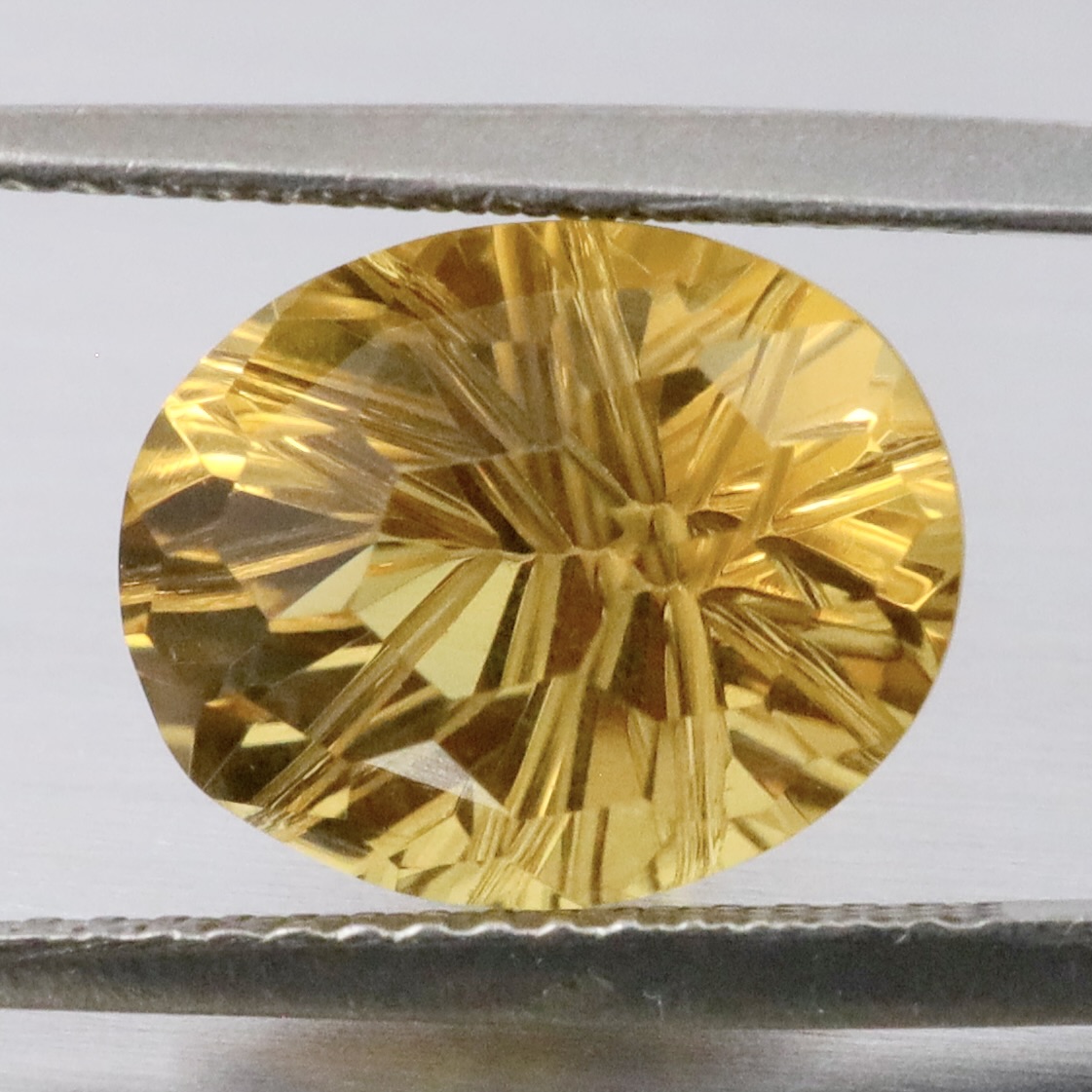 Natural Yellow Lemon Quartz 4.21 Ct. Oval Concave Cut 11.4 x 9.1 Mm Gemstone