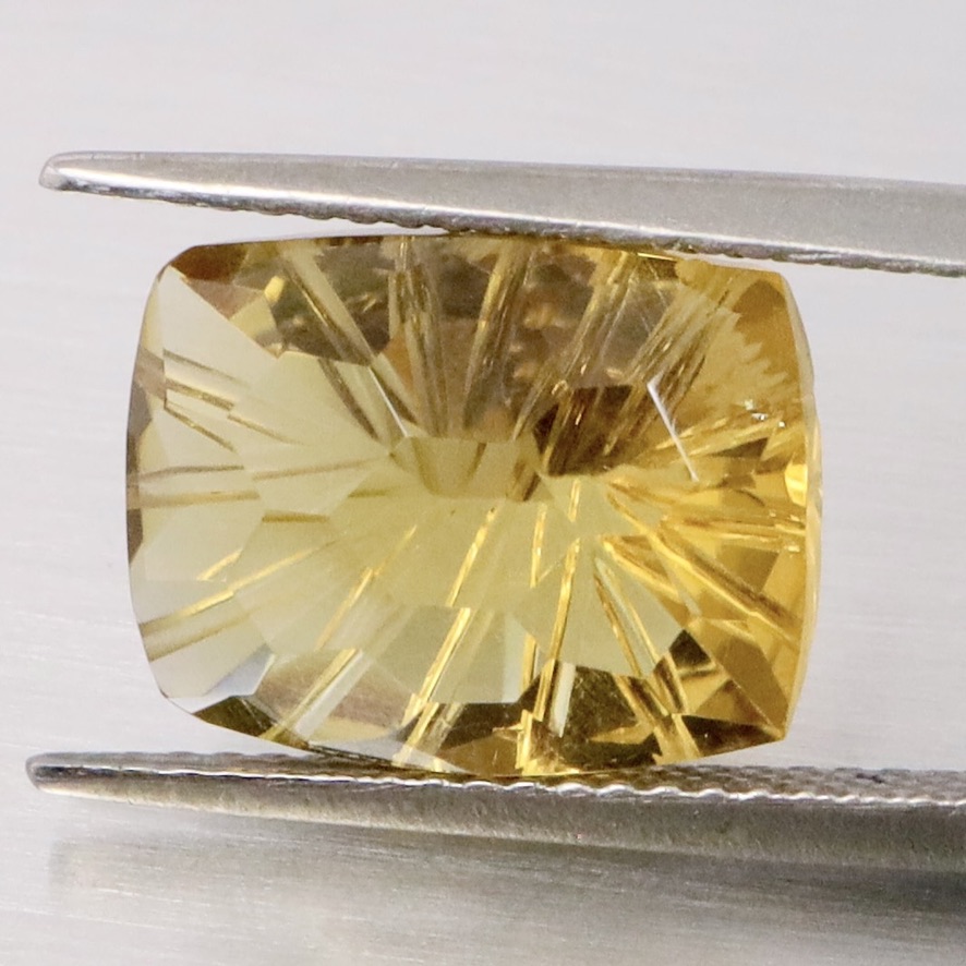 Natural Yellow Lemon Quartz 5.40 Ct. Oval Concave Cut 12.8 x 9.9 Mm Gemstone