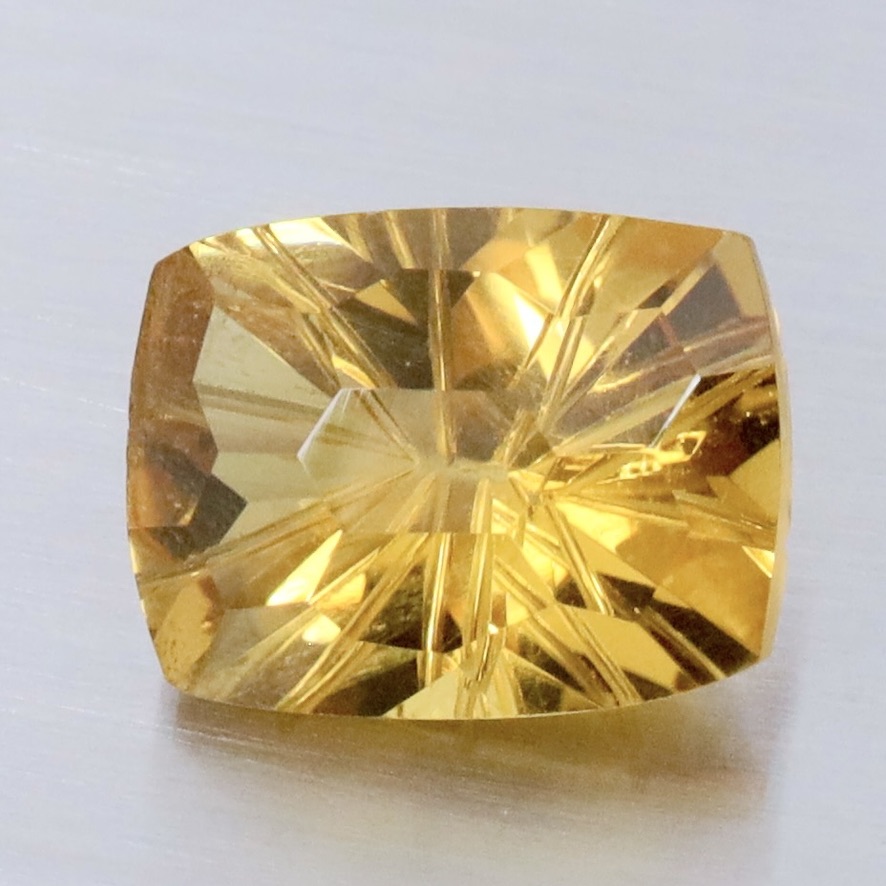 Natural Yellow Lemon Quartz 6.18 Ct. Oval Concave Cut 13 x 10 Mm Gemstone