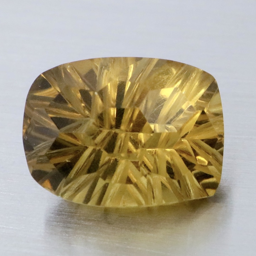 Natural Yellow Lemon Quartz 4.36 Ct. Oval Concave Cut 11.5 x 8.6 Mm Gemstone