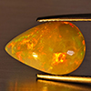 Natural Multi-Color Play Of Colour Opal Gemstone 3.33 Ct. Pear Cabochon Shape 15.7 x 10.6 Mm. Natural Multi-Color Play Of Colour Opal Gemstone 3.33 Ct. Pear Cabochon Shape 15.7 x 10.6 Mm.