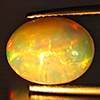 Natural Multi-Color Play Of Colour Opal Gemstone 3.23 Ct. Oval Cabochon Shape 12.5 x 9.8 Mm. Natural Multi-Color Play Of Colour Opal Gemstone 3.23 Ct. Oval Cabochon Shape 12.5 x 9.8 Mm.