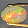 Natural Multi-Color Play Of Colour Opal Gemstone 1.67 Ct. Oval Cabochon Shape 9.8 x 8.6 Mm. Natural Multi-Color Play Of Colour Opal Gemstone 1.67 Ct. Oval Cabochon Shape 9.8 x 8.6 Mm.