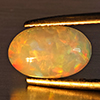 Natural Multi-Color Play Of Colour Opal Gemstone 1.51 Ct. Oval Cabochon Shape 11.2 x 7.2 Mm. Natural Multi-Color Play Of Colour Opal Gemstone 1.51 Ct. Oval Cabochon Shape 11.2 x 7.2 Mm.