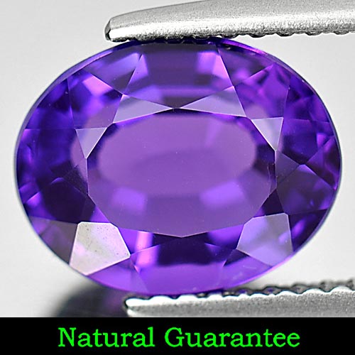 2.64 Ct. Clean Oval Shape Natural Gem Violet Amethyst Size 10 x 8 Mm.