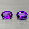 Natural Violet Amethyst 1.37 Ct. 2 Pcs Oval Shape 7 x 5 Mm Gemstones From Brazil