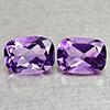 Natural Purple Amethyst 1.72 Ct. 2 Pcs Cushion Shape 7 x 5.2 Mm Gemstones