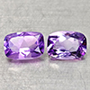 Natural Purple Amethyst 1.69 Ct. 2 Pcs Cushion Shape 7.2 x 5 Mm Gemstones
