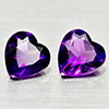 Natural Violet Amethyst 0.75 Ct 2 Pcs Heart Shape 5.1 x 5.2 Mm Gemstones