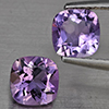 Natural Purple Amethyst 1.89 Ct. 2 Pcs Cushion Shape 6.4 Mm Gemstone From Brazil
