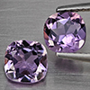 Natural Purple Amethyst 1.90 Ct. 2 Pcs Cushion Shape 6.3 Mm Gemstone From Brazil